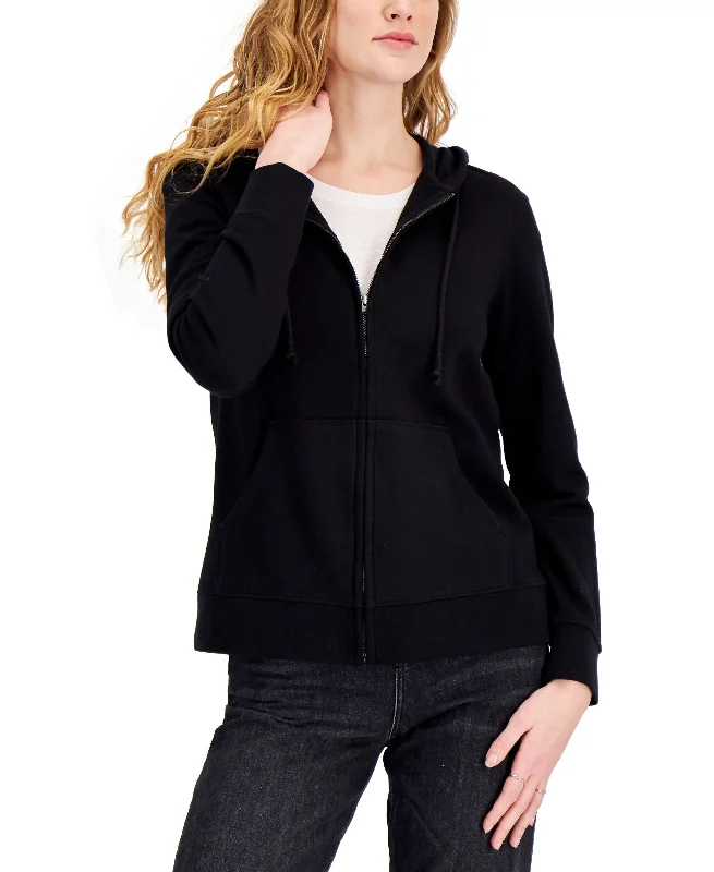 Style & Co Fleece Zip Hoodie Hoodie with Longline Fit Extended Stylish