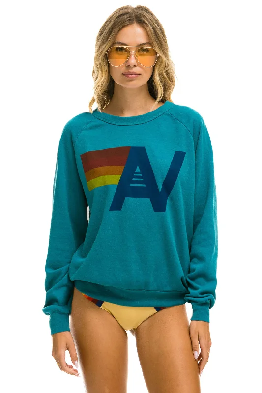 LOGO SWEATSHIRT - TEAL Hoodie with Sequins Glamorous Eye-catching