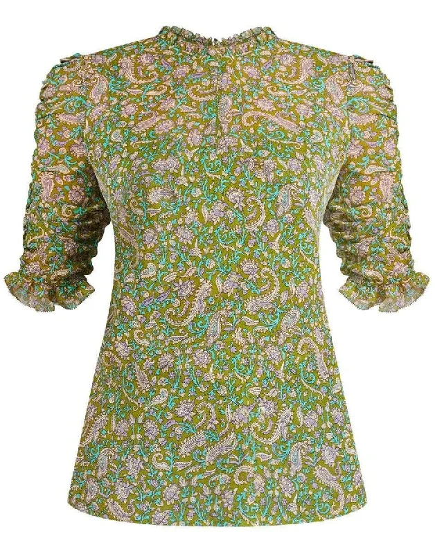 Natuka Paisley Blouse Peter Pan Collar Blouse