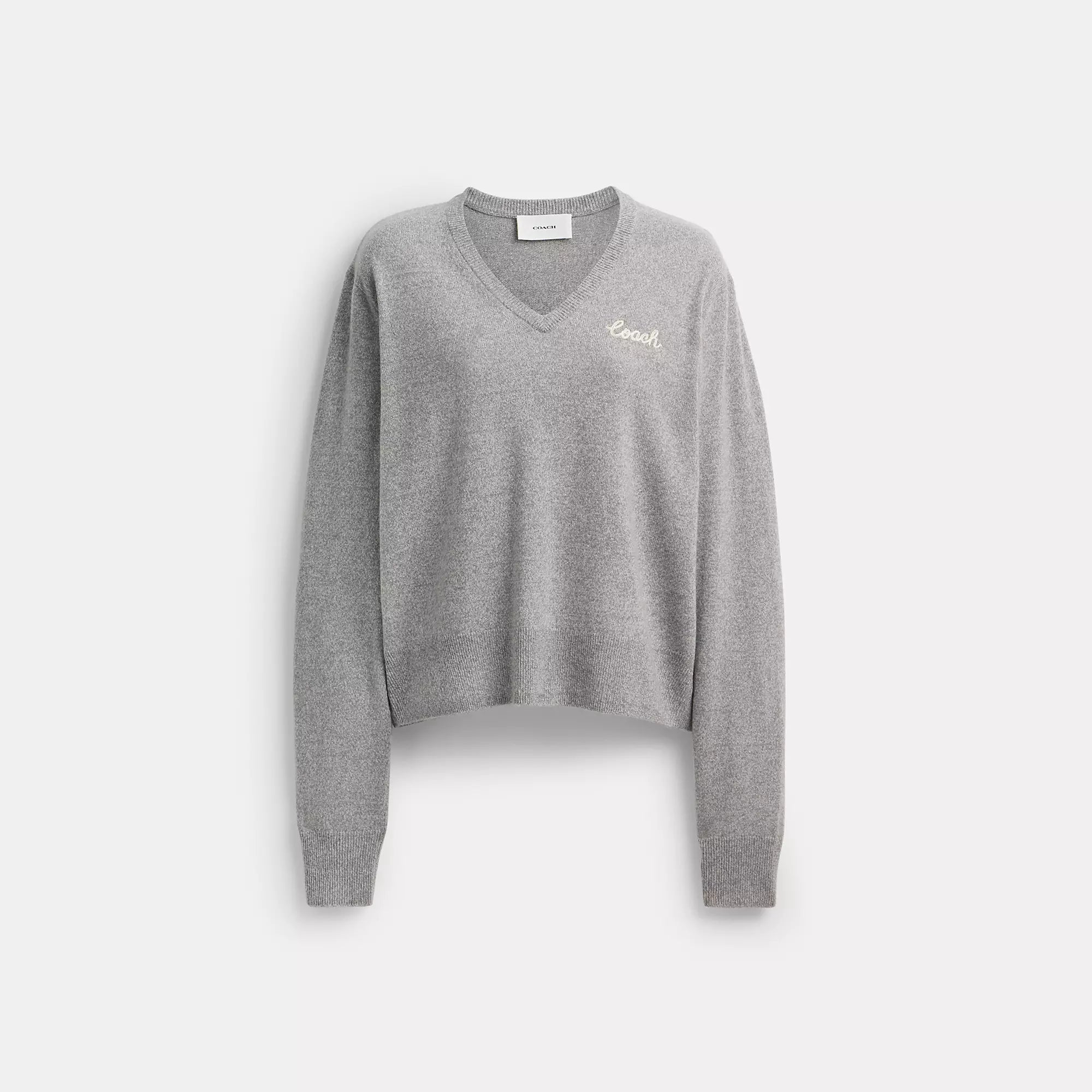 Coach Outlet V Neck Sweater Neon Metallic Matte