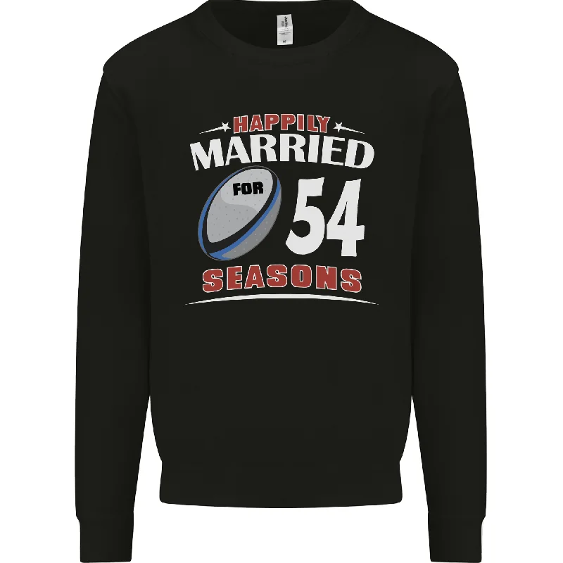 54 Year Wedding Anniversary 54th Rugby Mens Sweatshirt Jumper Hoodie with Raw Hem Edgy Unfinished 54 Year Wedding Anniversary 54th Rugby Mens Sweatshirt Jumper Hoodie with Raw Hem Edgy Unfinished