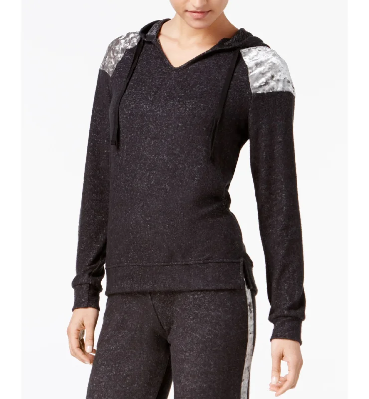 Juniors' Velvet-Trim Cozy Hoodie Hoodie with Hood Adjustable Protection