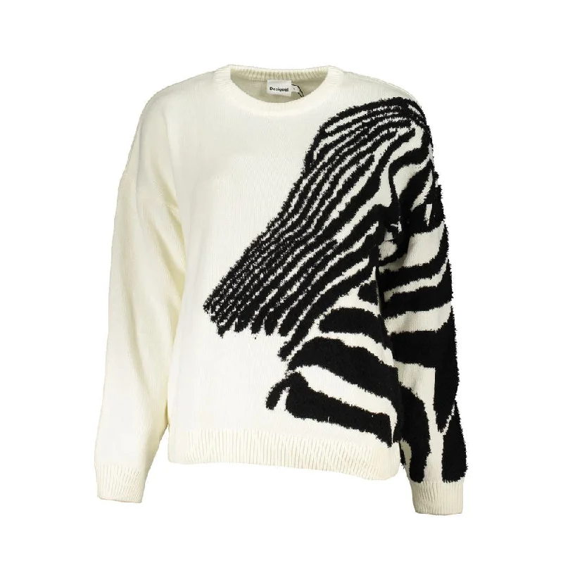 Desigual Chic Contrast Crew Neck Sweater in Women's Front Pockets Side Pockets Patch Pockets Desigual Chic Contrast Crew Neck Sweater in Women's Front Pockets Side Pockets Patch Pockets