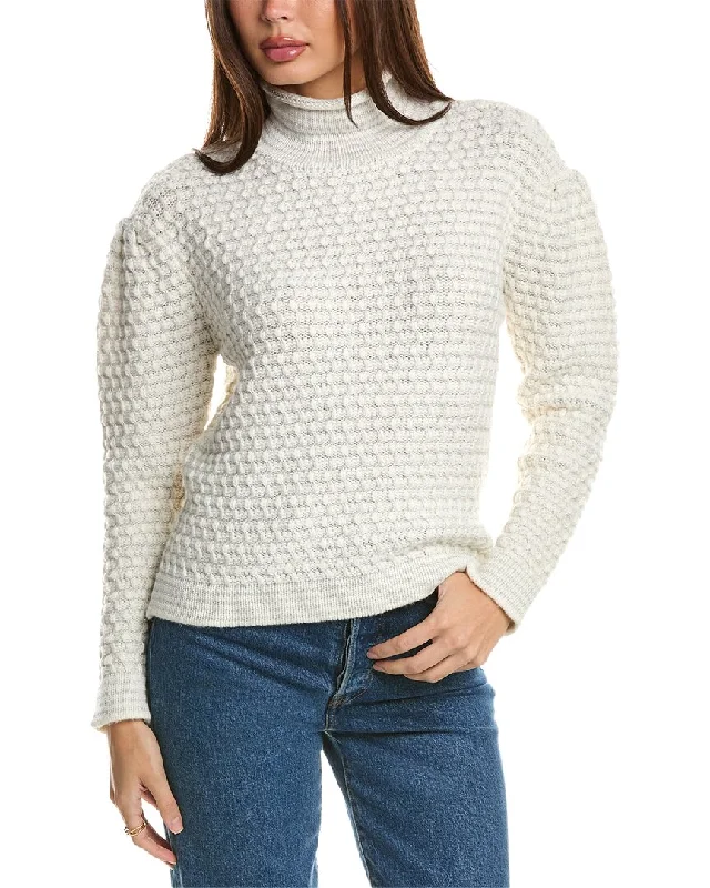 Forte Cashmere Lurex Textured Funnel Wool & Cashmere-Blend Sweater Chenille Brocade Lace Forte Cashmere Lurex Textured Funnel Wool & Cashmere-Blend Sweater Chenille Brocade Lace