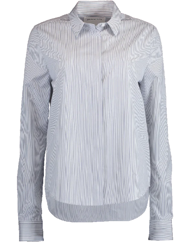 Stripe Giulia Blouse Oversized Silk Blouse