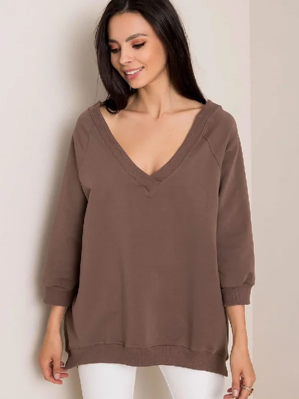 Sweatshirt Rue Paris Hoodie with Snap Buttons Easy Quick