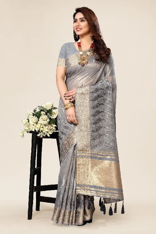 Women Party Wear Embroidery Worked Cotton Silk Saree with Un Stitched Blouse Versatile Layering Blouse Women Party Wear Embroidery Worked Cotton Silk Saree with Un Stitched Blouse Versatile Layering Blouse