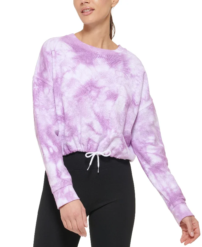DKNY Sport Womens Cotton Tie Dyed Sweatshirt Hoodie with Oversized Fit Loose Comfortable DKNY Sport Womens Cotton Tie Dyed Sweatshirt Hoodie with Oversized Fit Loose Comfortable