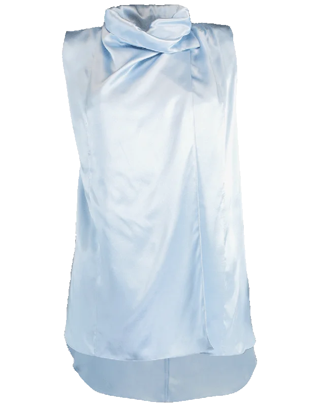 Silk Cowl Neck Blouse Chic Ruffle Blouse