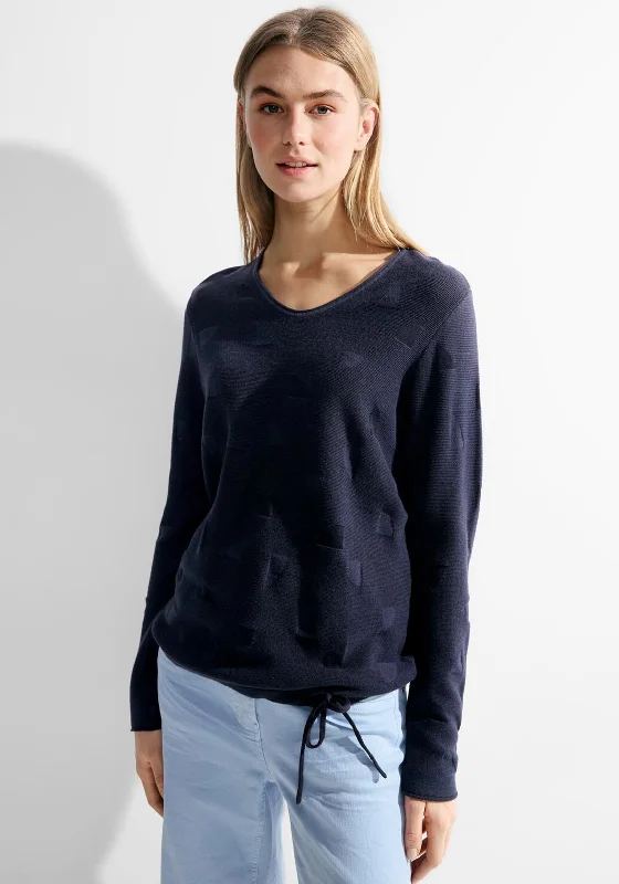 Cecil Drawstring Hemline Structured Knit Sweater, Universal Blue Faux Fur Fabric Real Fur Fabric Shearling Fabric Cecil Drawstring Hemline Structured Knit Sweater, Universal Blue Faux Fur Fabric Real Fur Fabric Shearling Fabric