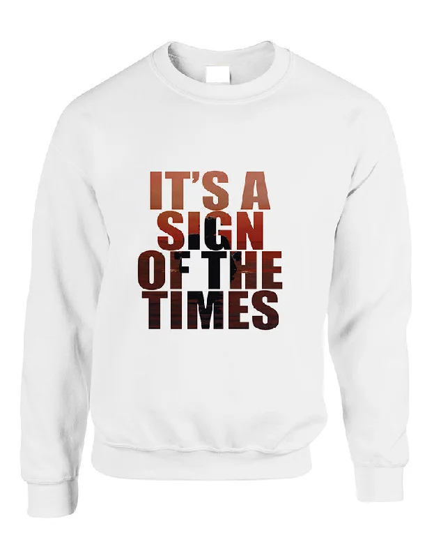 Adult Sweatshirt It's A Sign Of The Times Styles Cool Sweatshirt Hoodie with Raglan Sleeves Sporty Comfortable