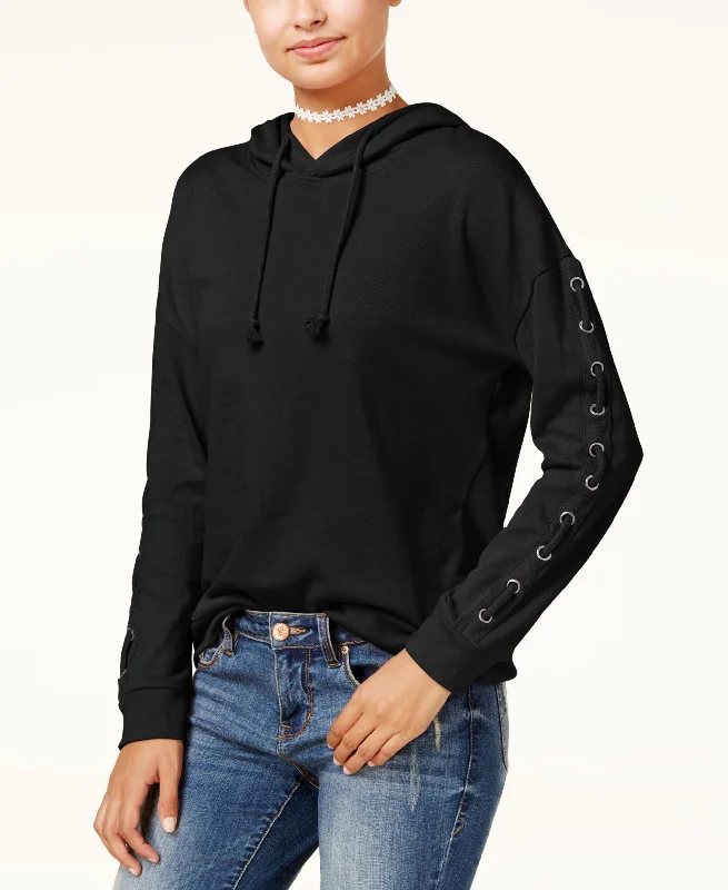 Hippie Rose Juniors Lace Up Hoodie Hoodie with Logo Branding Identity