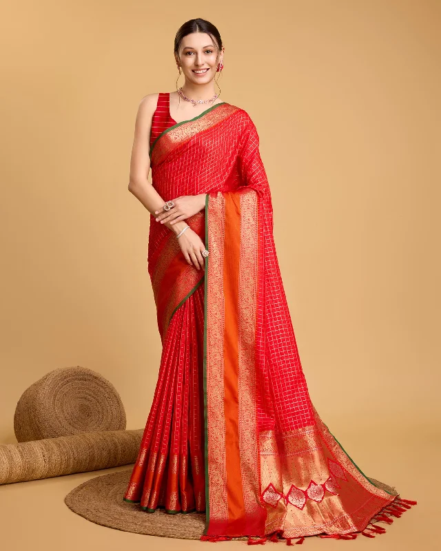 Women Orange Pure Jacquard Weaving Work Saree With Un-Stiched Blouse Soft Modal Blouse Women Orange Pure Jacquard Weaving Work Saree With Un-Stiched Blouse Soft Modal Blouse