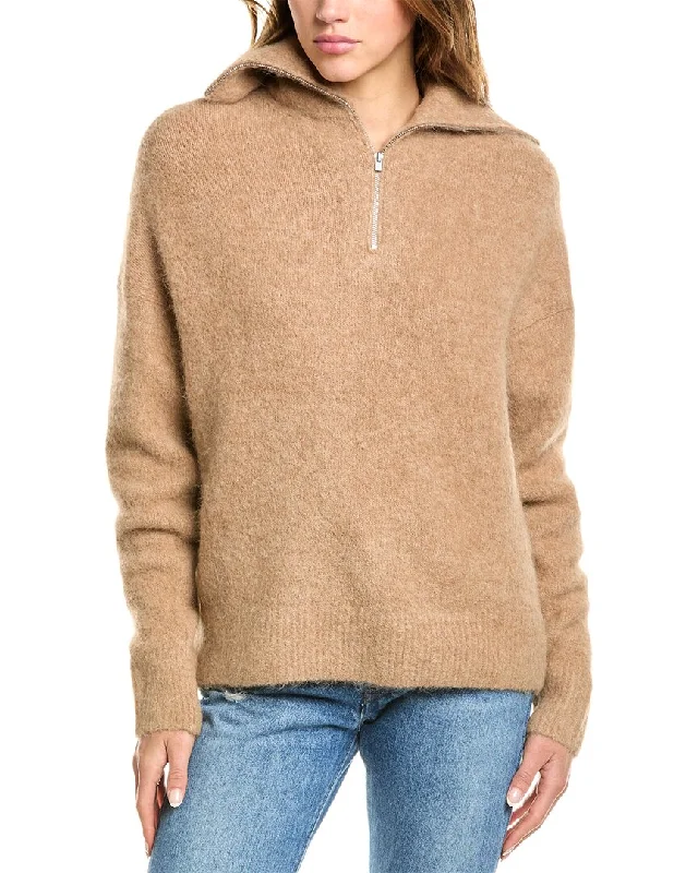 Vince 1/4-Zip Alpaca-Blend Sweater Fleece Fabric Down Fabric Feather Fabric