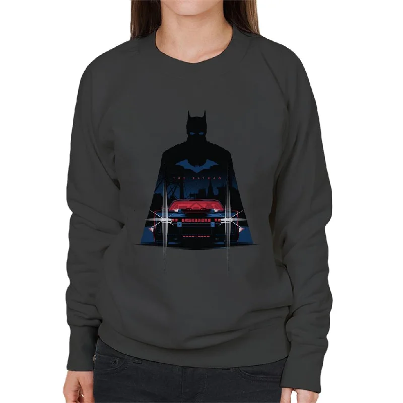 The Batman Silhouette Batmobile Women's Sweatshirt Graphic Hoodie Design Print