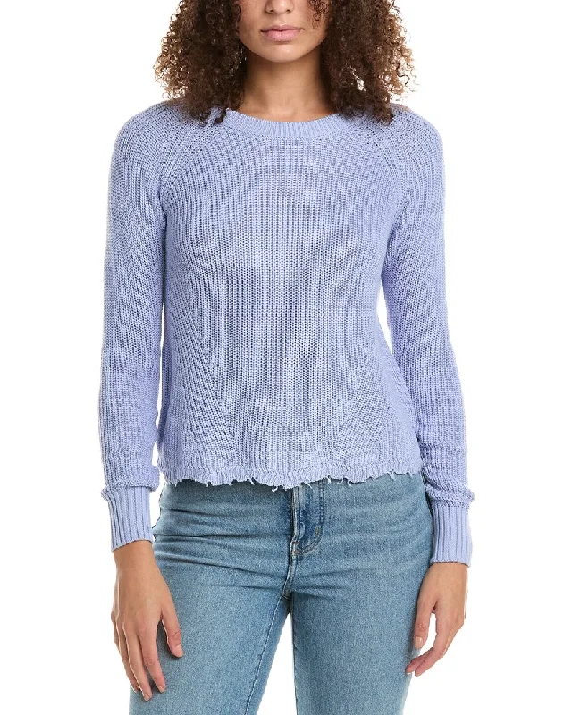 Cotton by Autumn Cashmere Scalloped Sweater Iron Safe Non-Iron Wrinkle Free