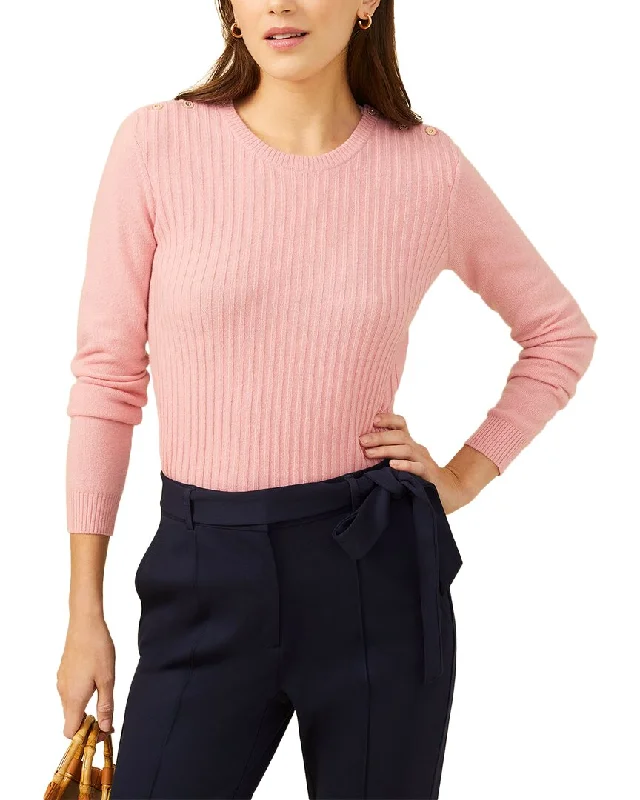 J.McLaughlin Seaspray Cashmere Sweater Turtle Neck Boat Neck Asymmetrical Neck
