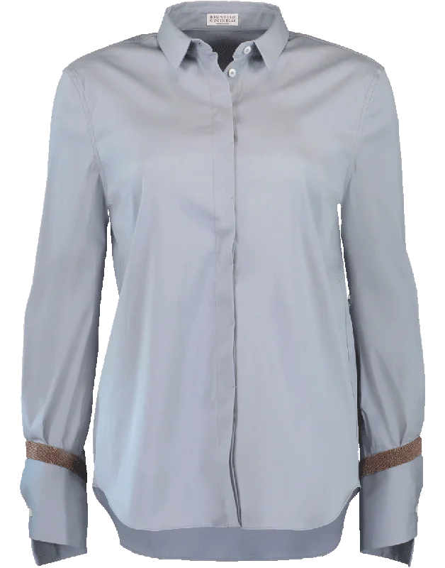 Poplin Blouse Wrap Front Blouse