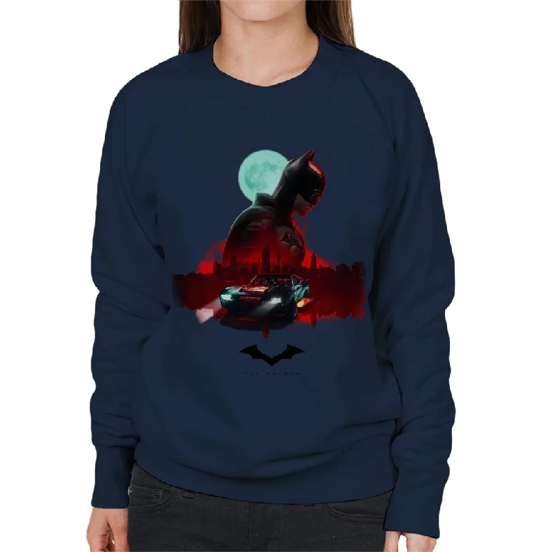 The Batman Gotham City Moon Montage Women's Sweatshirt Hoodie with Sequins Glamorous Eye-catching