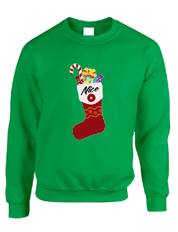 Adult Sweatshirt Nice Xmas Ugly Socks Graphic Funny Holiday Gift Graphic Hoodie Design Print