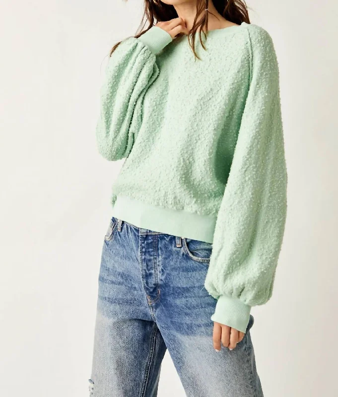 Found My Friend Pullover Sweater In Misty Jade Modern Contemporary Chic