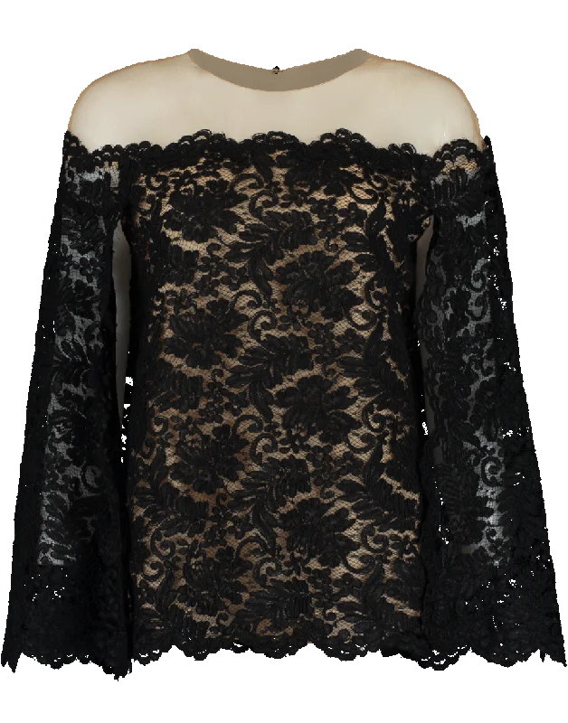 Lace Cape Blouse Short Sleeve Blouse