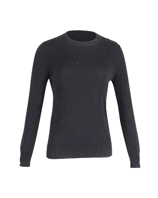 Givenchy Crewneck Sweater in Black Cotton Chenille Fabric Brocade Fabric Lace Fabric Givenchy Crewneck Sweater in Black Cotton Chenille Fabric Brocade Fabric Lace Fabric