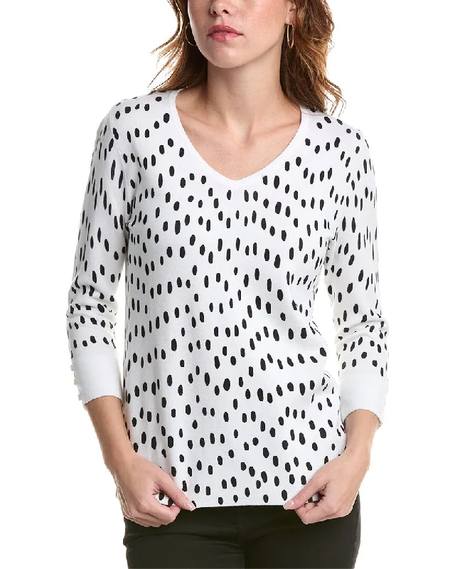 Edinburgh Knitwear Abstract Spot Sweater Tailored Straight A-Line