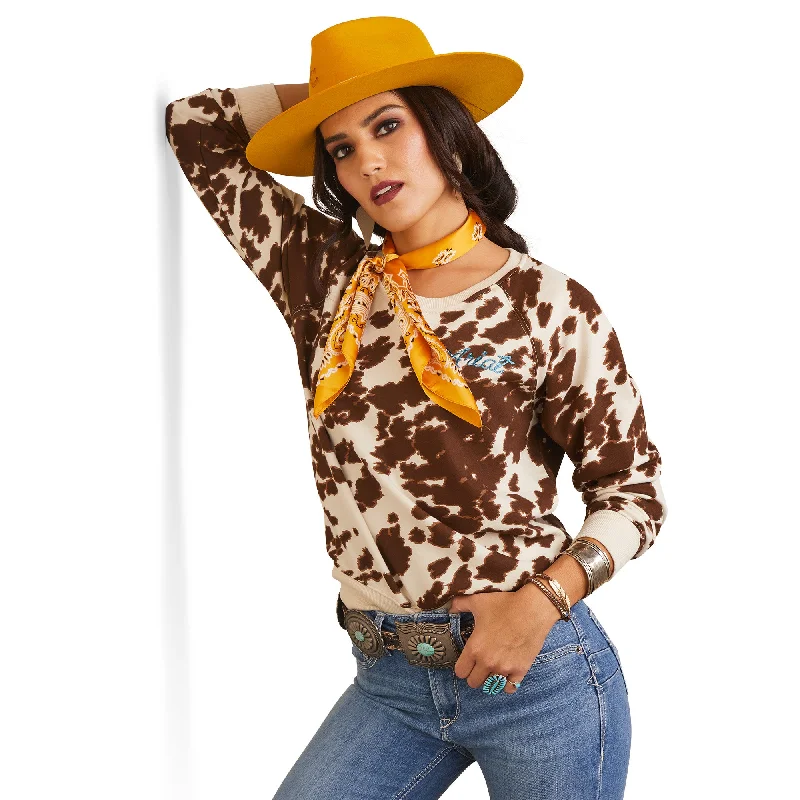 Real Hide Crew Sweatshirt Hoodie with Hem Elastic Stretchable Comfortable