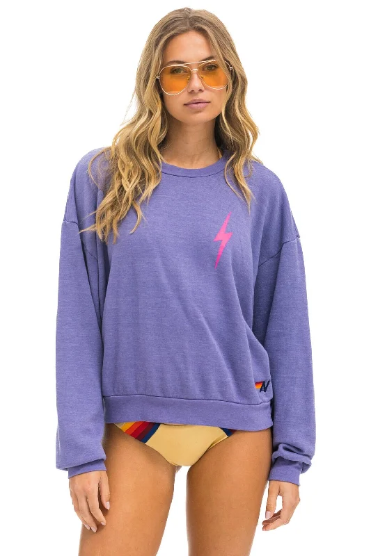 BOLT 2 RELAXED CREW SWEATSHIRT - LAVENDER // NEON PINK Hoodie with Full-Zip Functional Layering BOLT 2 RELAXED CREW SWEATSHIRT - LAVENDER // NEON PINK Hoodie with Full-Zip Functional Layering