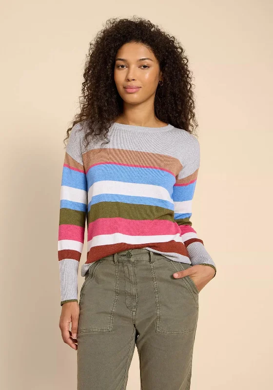 White Stuff Olive Stripe Knitted Jumper, Grey Multi Anti-Pilling Anti-Shrink Durable White Stuff Olive Stripe Knitted Jumper, Grey Multi Anti-Pilling Anti-Shrink Durable