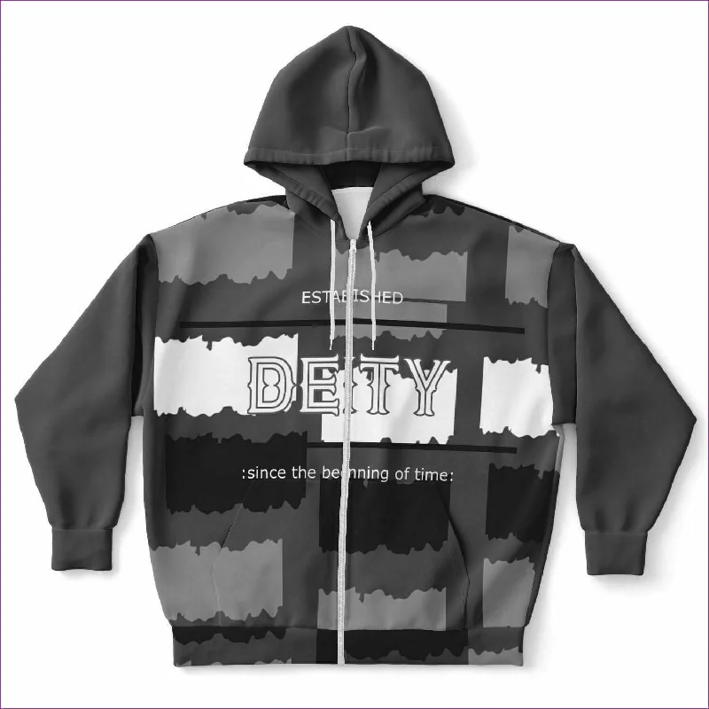 Deity Premium ZIp Hoodie Voluptuous (+) Plus Sizes Hoodie with Side Slits Relaxed Casual Deity Premium ZIp Hoodie Voluptuous (+) Plus Sizes Hoodie with Side Slits Relaxed Casual