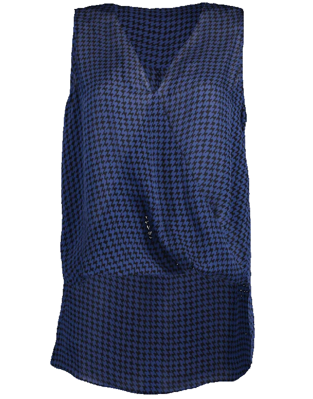 Sleeveless Mila Draped Blouse Peter Pan Blouse