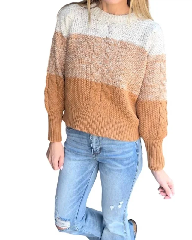 Ombre Sweater In Camel Modern Contemporary Chic