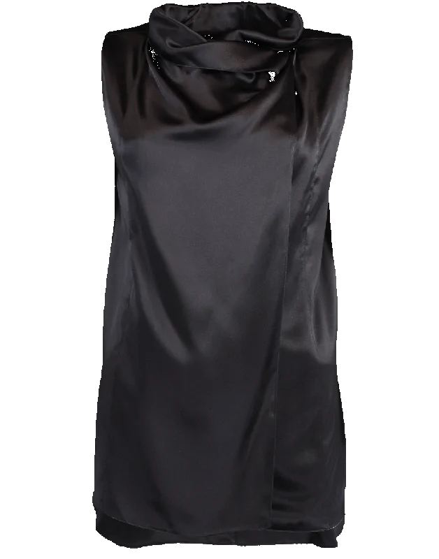 Silk Cowl Neck Blouse Lightweight Chiffon Blouse