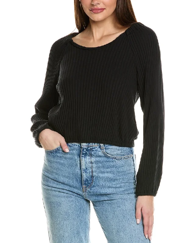Project Social T Grace Bubble Hem Sweater Rib Long Lace Blend Ribbed Blend Corduroy Blend