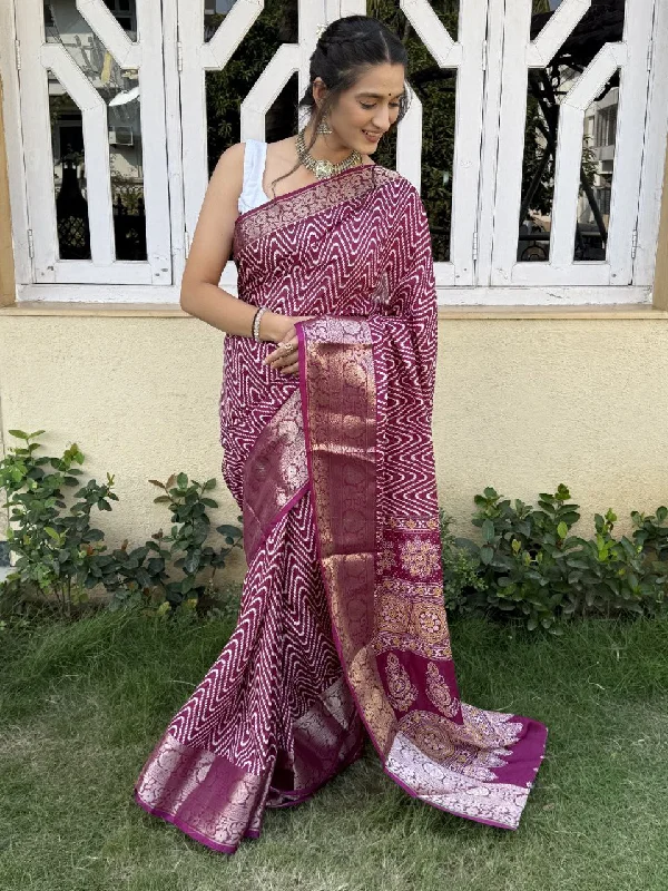 Women Party Wear Printed Dhola Silk Saree with Un Stitched Blouse Satin Drape Blouse