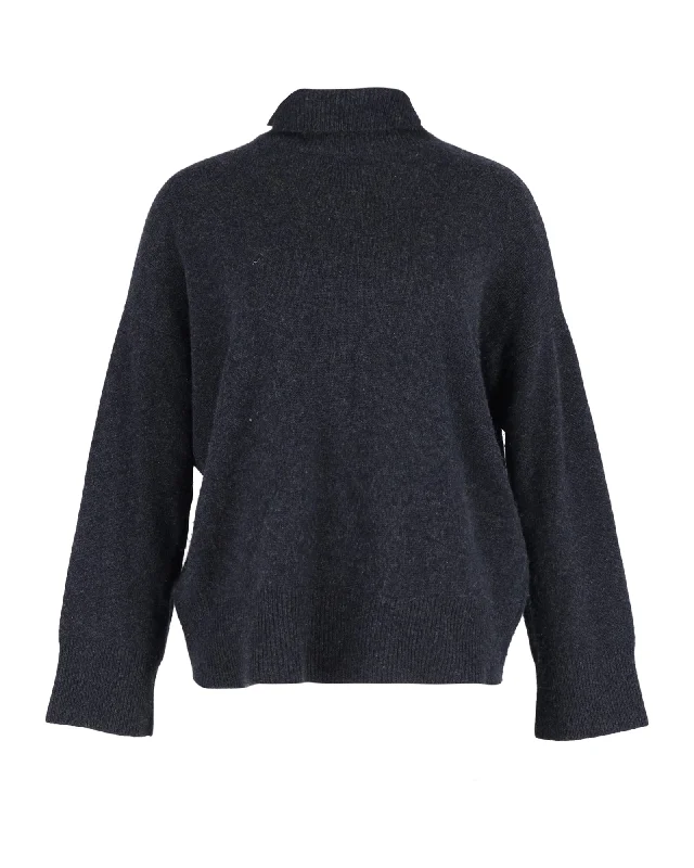 Le Kasha Turtleneck Sweater in Grey Wool Fitted Slim Tailored