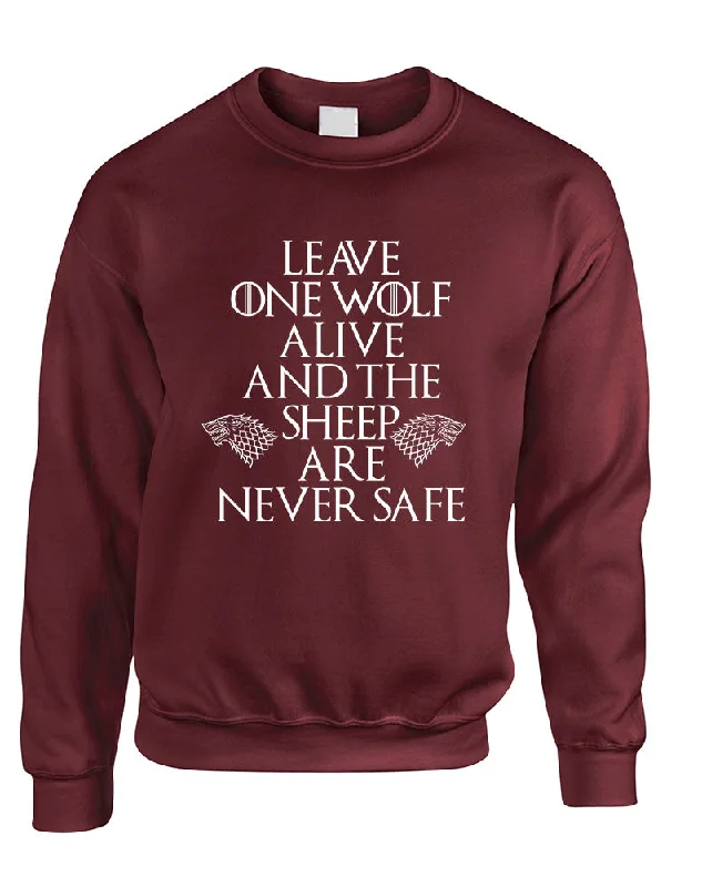 Adult Sweatshirt Leave One Wolf Alive Sheep Are Never Safe Hoodie with Back Slit Movement Comfort Adult Sweatshirt Leave One Wolf Alive Sheep Are Never Safe Hoodie with Back Slit Movement Comfort