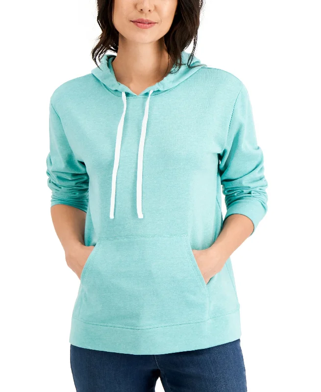 Karen Scott French Terry Hoodie Hoodie with Drawcord Adjustable Secure