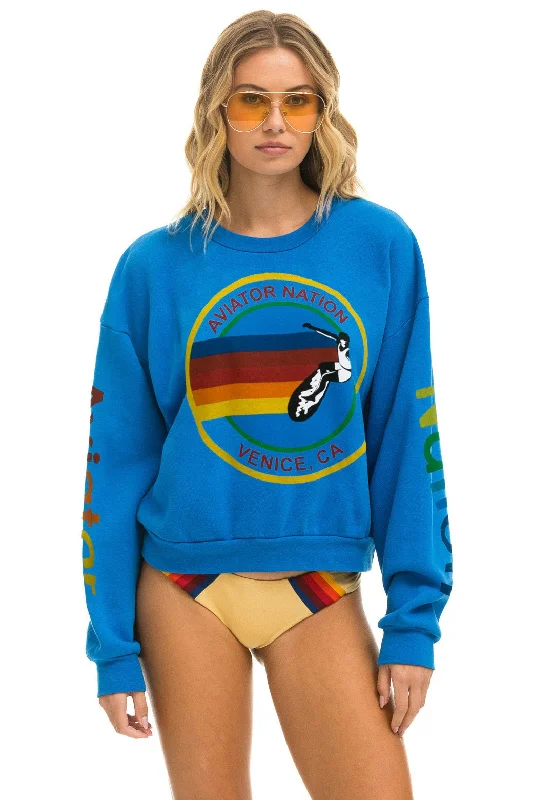 AVIATOR NATION RELAXED CREW SWEATSHIRT - OCEAN Hoodie with Reflective Safety Nightwear AVIATOR NATION RELAXED CREW SWEATSHIRT - OCEAN Hoodie with Reflective Safety Nightwear