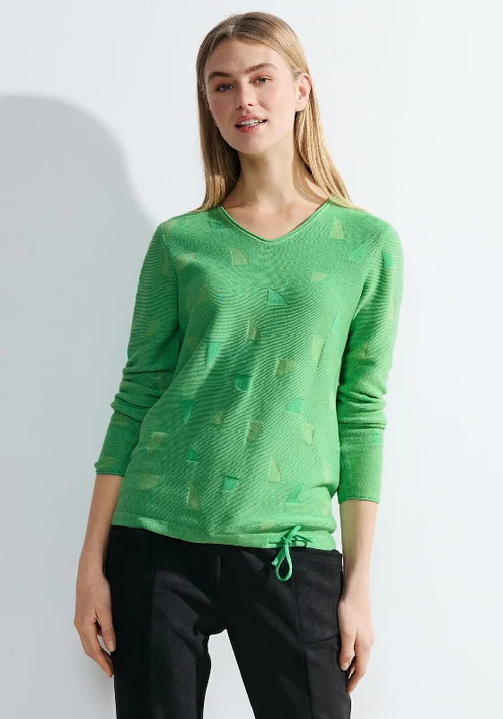 Cecil Drawstring Hemline Structured Knit Sweater, Celery Green Knit Fabric Woven Fabric Fleece Fabric Cecil Drawstring Hemline Structured Knit Sweater, Celery Green Knit Fabric Woven Fabric Fleece Fabric
