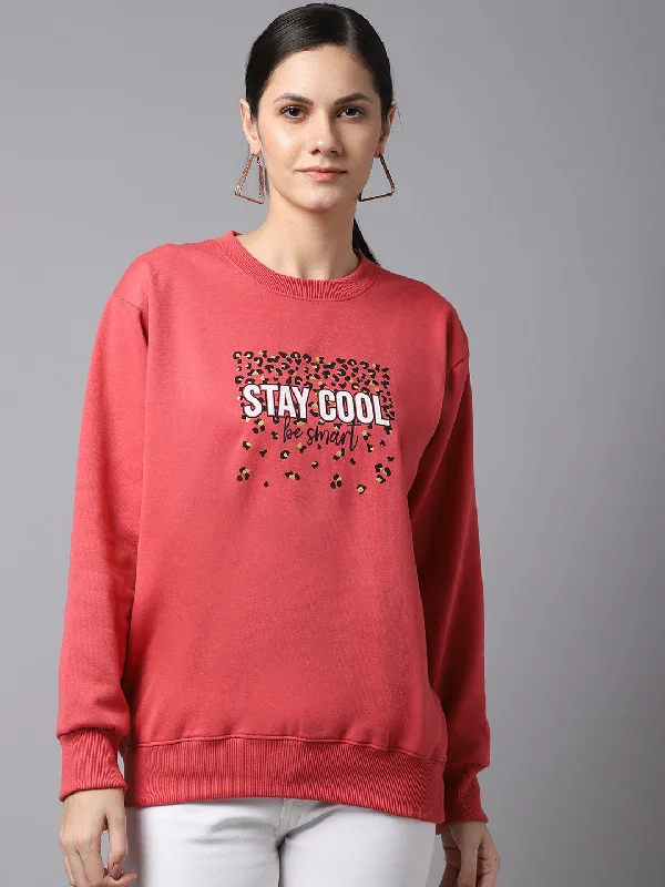 Vimal Jonney Fleece Round Neck Printed Sweatshirt For Women Hoodie with Pastel Soft Subtle Vimal Jonney Fleece Round Neck Printed Sweatshirt For Women Hoodie with Pastel Soft Subtle