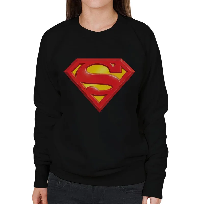 Superman Classic Logo Women's Sweatshirt Hoodie with Gradient Ombre Colorful