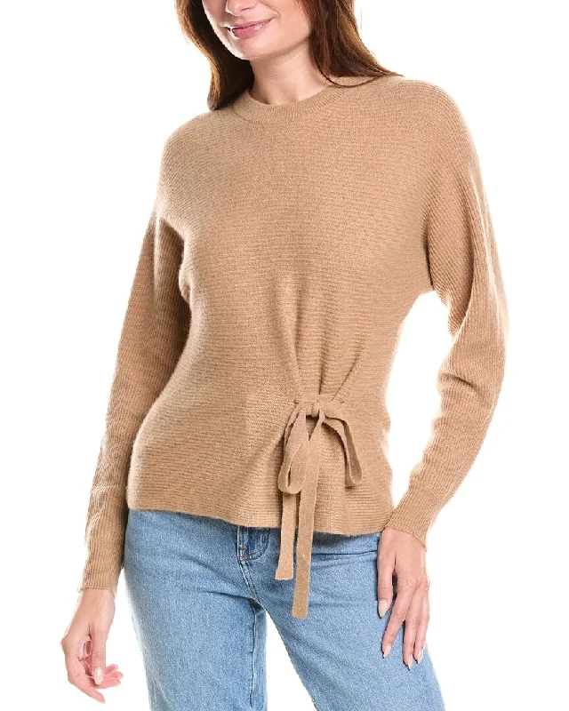 27 Miles Malibu Tie Front Cashmere Sweater Nylon Fabric Polyester Fabric Spandex Fabric