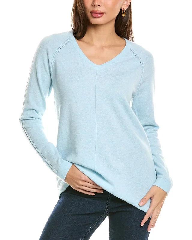 Forte Cashmere Easy Raglan V-Neck Cashmere Sweater Wool Sweater Cotton Sweater Cashmere Sweater