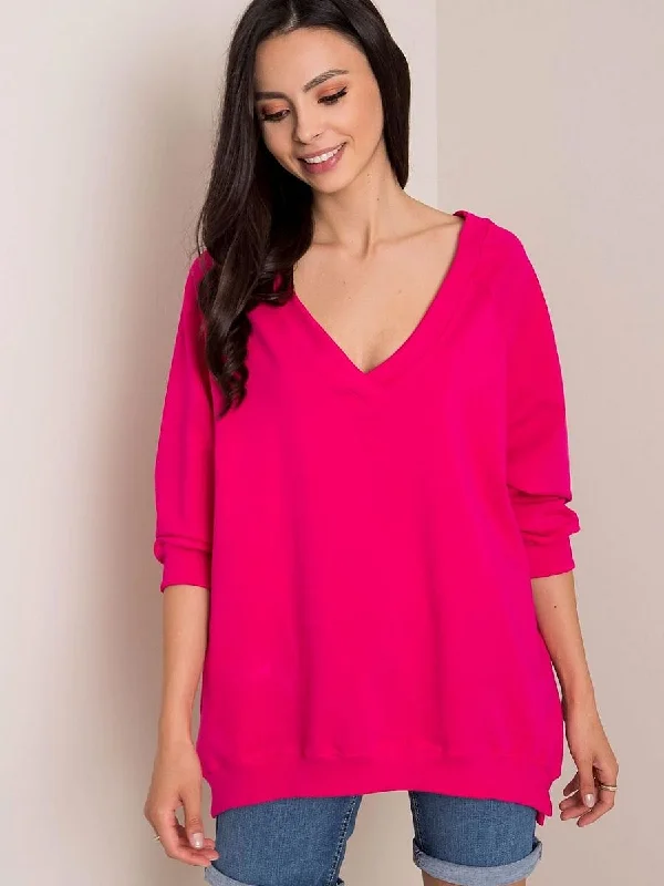 Sweatshirt Rue Paris Hoodie with Back Slit Movement Comfort