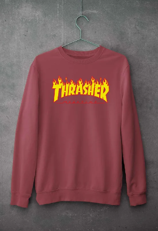 Thrasher Unisex Sweatshirt for Men/Women Hoodie with Exposed Zipper Edgy Industrial