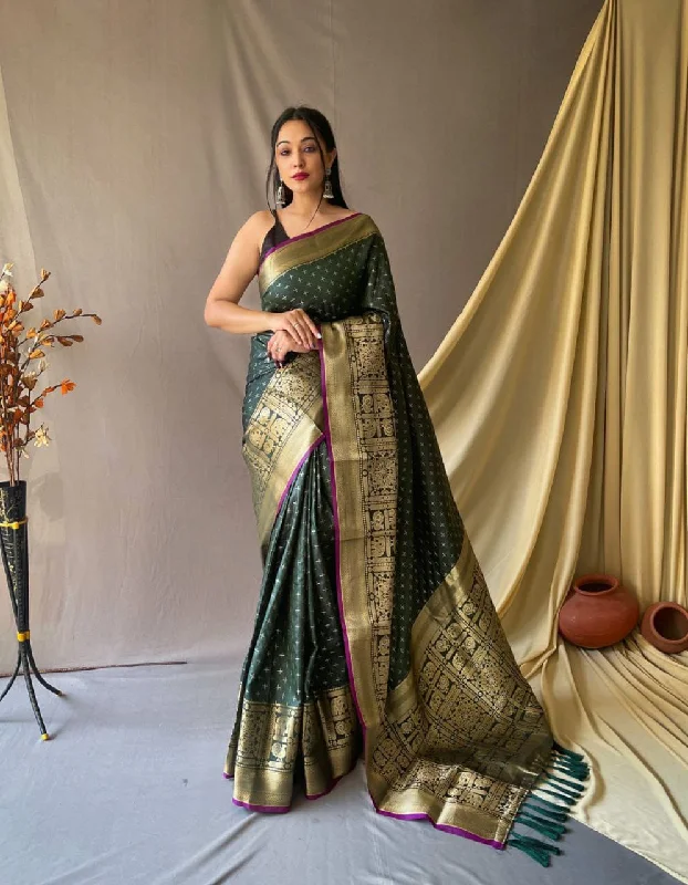 Women Lime Green Soft Silk Weaving Work Saree With Un-Stiched Blouse Short Sleeve Blouse Women Lime Green Soft Silk Weaving Work Saree With Un-Stiched Blouse Short Sleeve Blouse