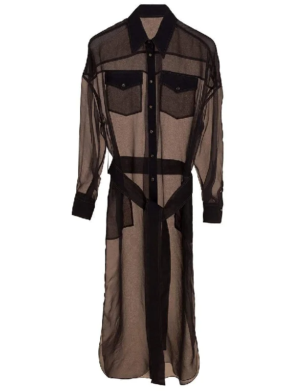 Silk Organza Duster Blouse Delicate Pleat Blouse
